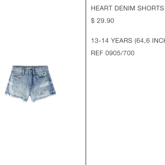 Zara Heart Jean Shorts - Picture 4 of 5